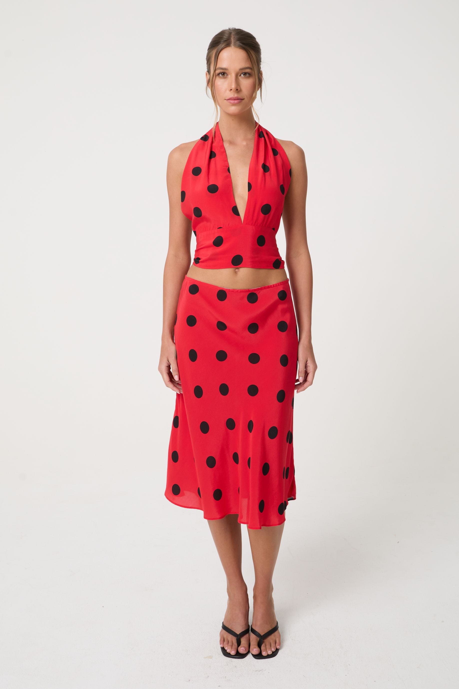 SAINT MIDI SKIRT | RED POCKA - Love McNicoll