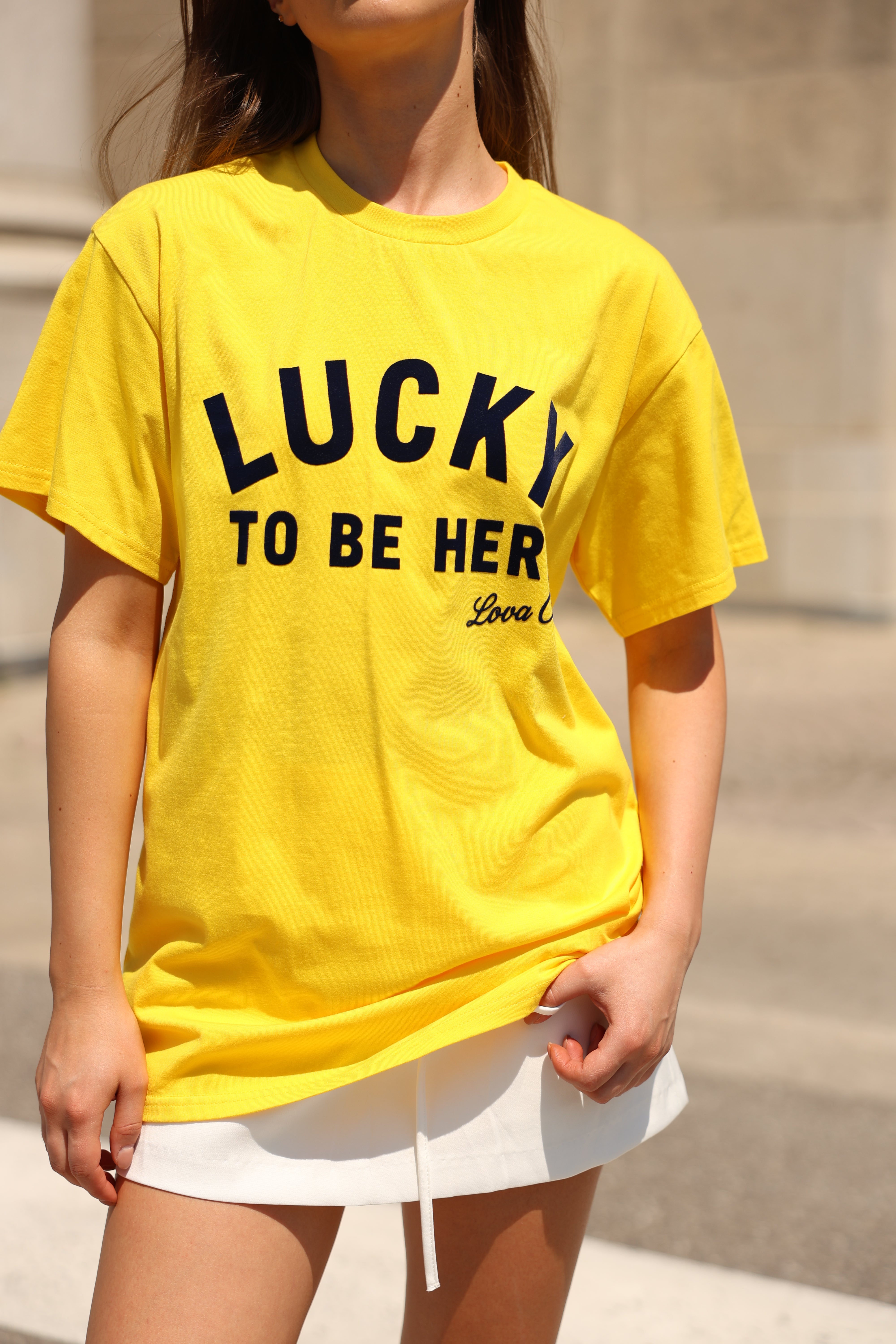 LUCKY TO BE HERE TEE