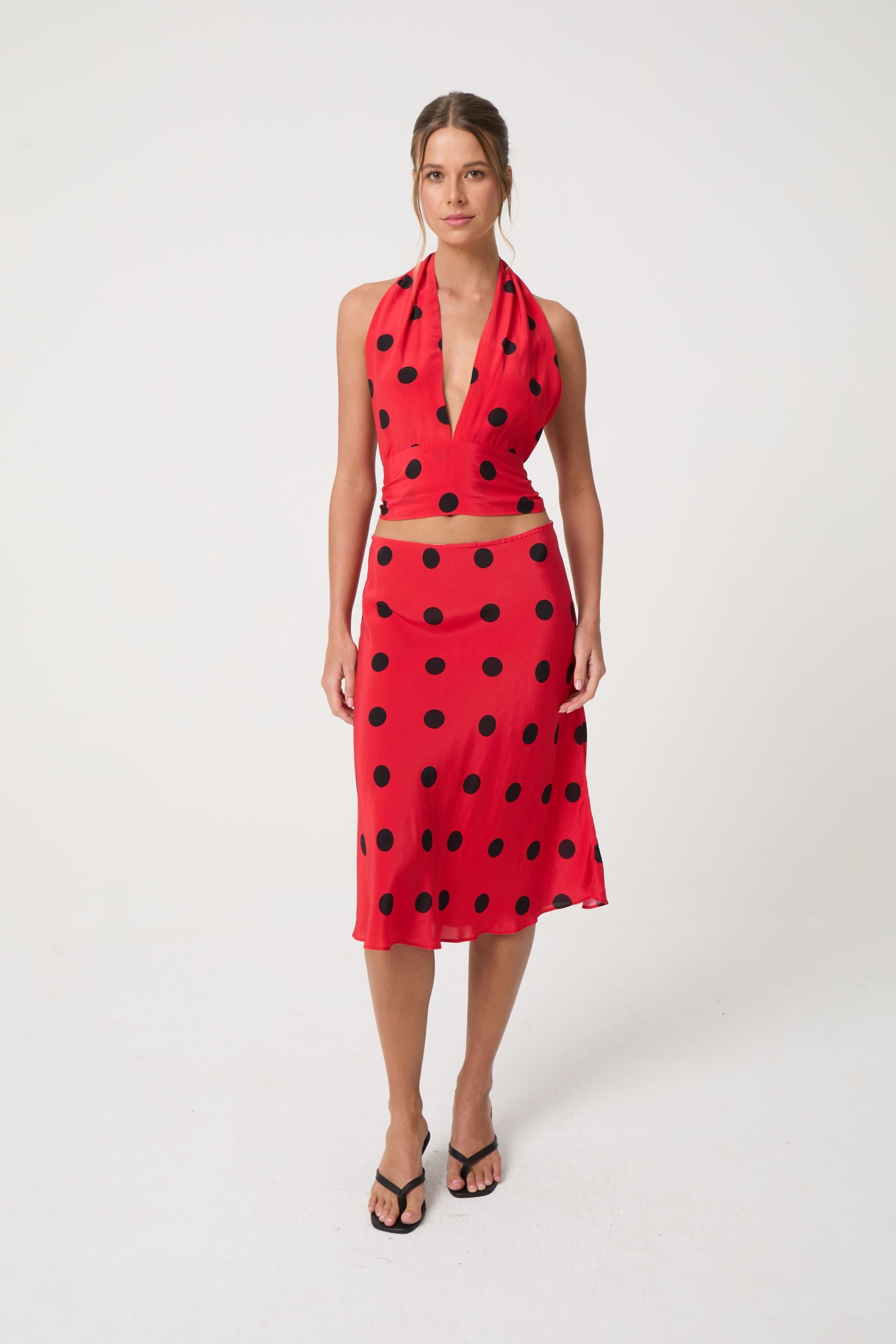 SAINT MIDI SKIRT | RED POCKA