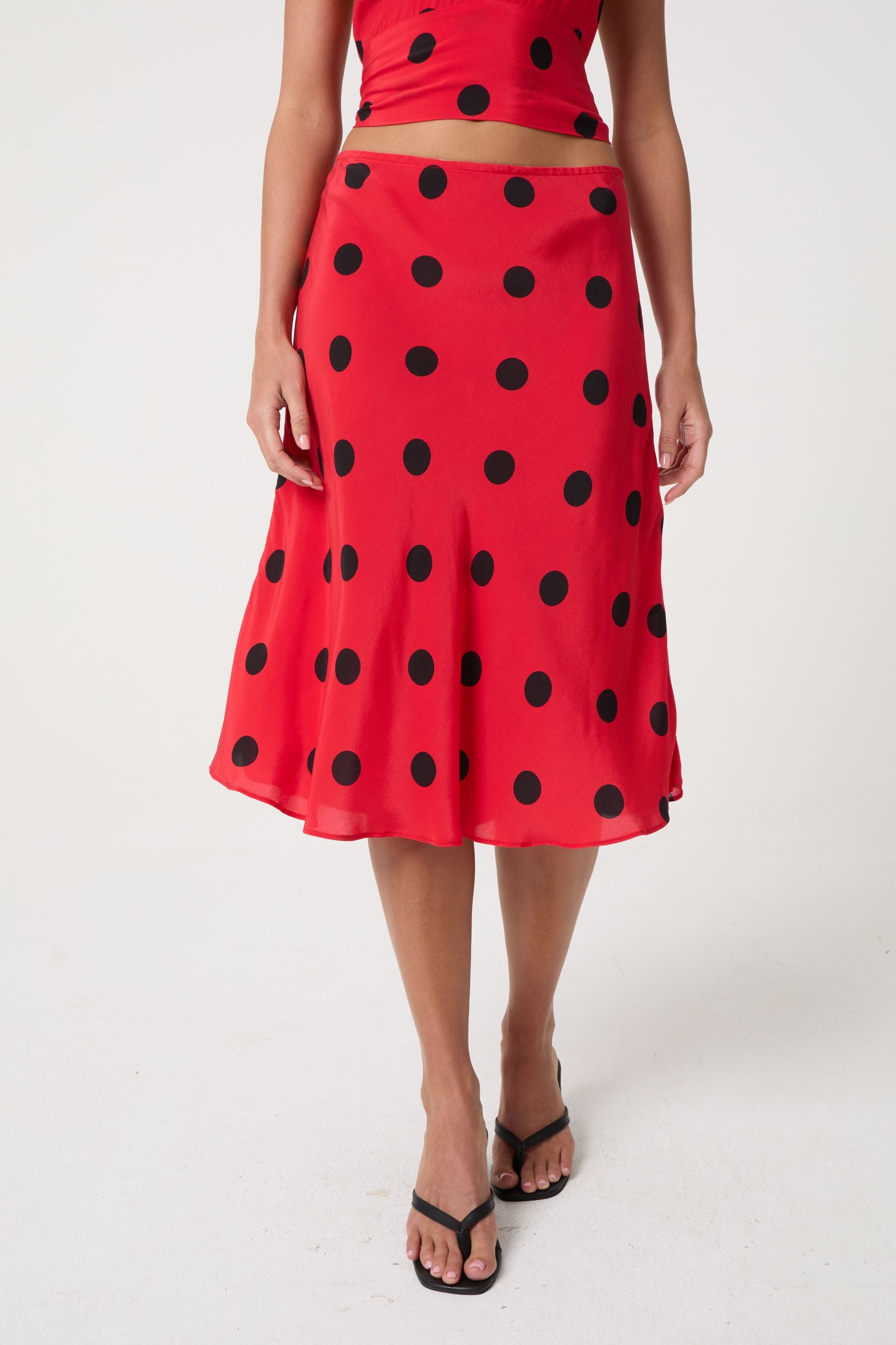SAINT MIDI SKIRT | RED POCKA
